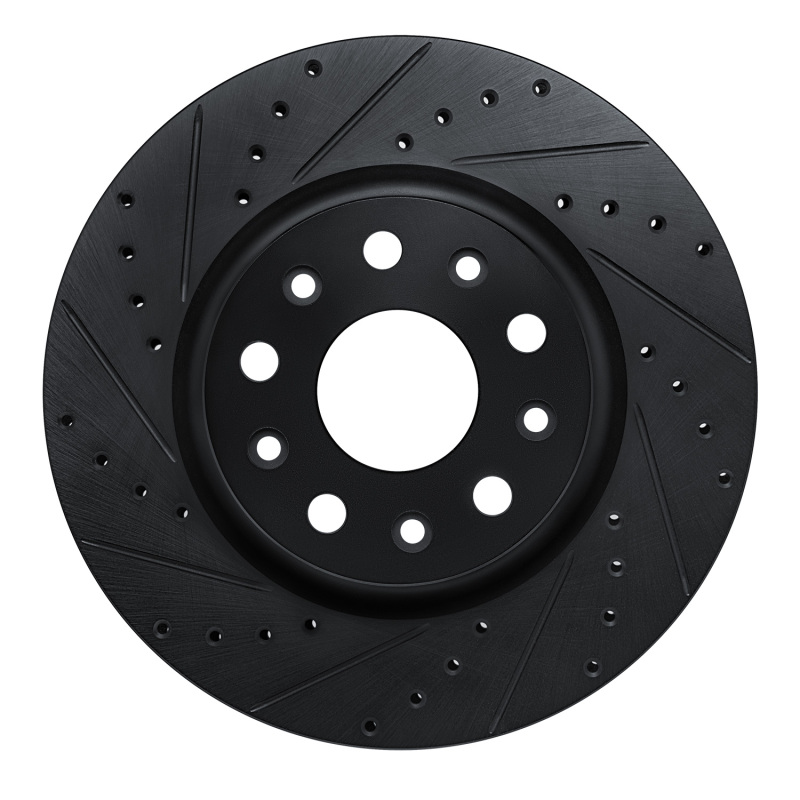 Jeep Wrangler Brake Rotor (1) - Front Left - R1 Concepts - Drilled & Slotted - Black - `18-`25 Jeep Wrangler Brake Rotor (1) - Front Left - R1 Concepts - Drilled & Slotted - Black - `18-`25